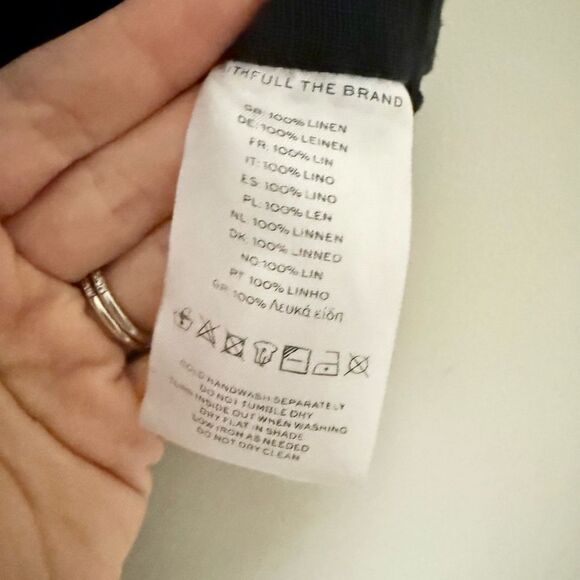 Faithfull the Brand La Loza Strapless Linen Top in Black Size 8 - Picture 7 of 8